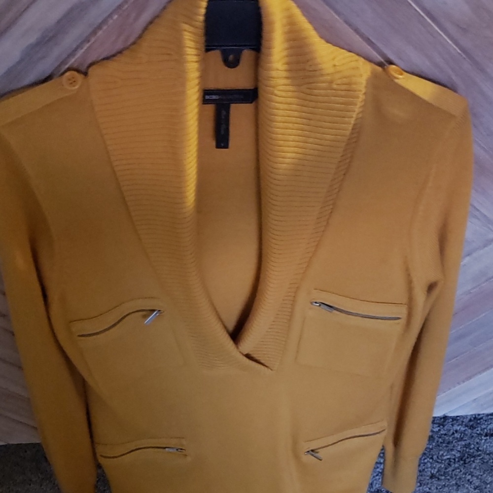 BCBGMAXAZRIA Mustard Yellow Sweater Dress Sz. S